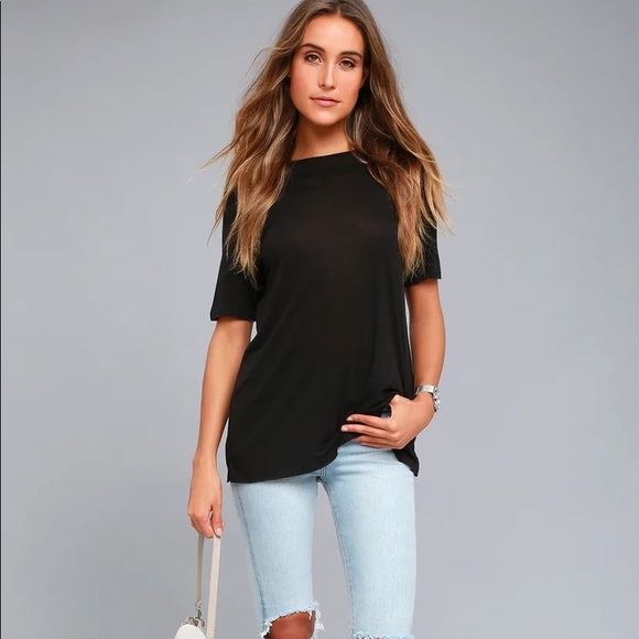 Cheap Monday Black Soft Modal Jersey Oversized Boyfriend Tee Shirt - Picture 3 of 3